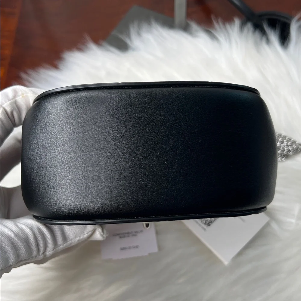 Coach Black Croc Embossed Turnlock Card Case Mini With Chain Bag Retail $228 NWT - Picture 7 of 17